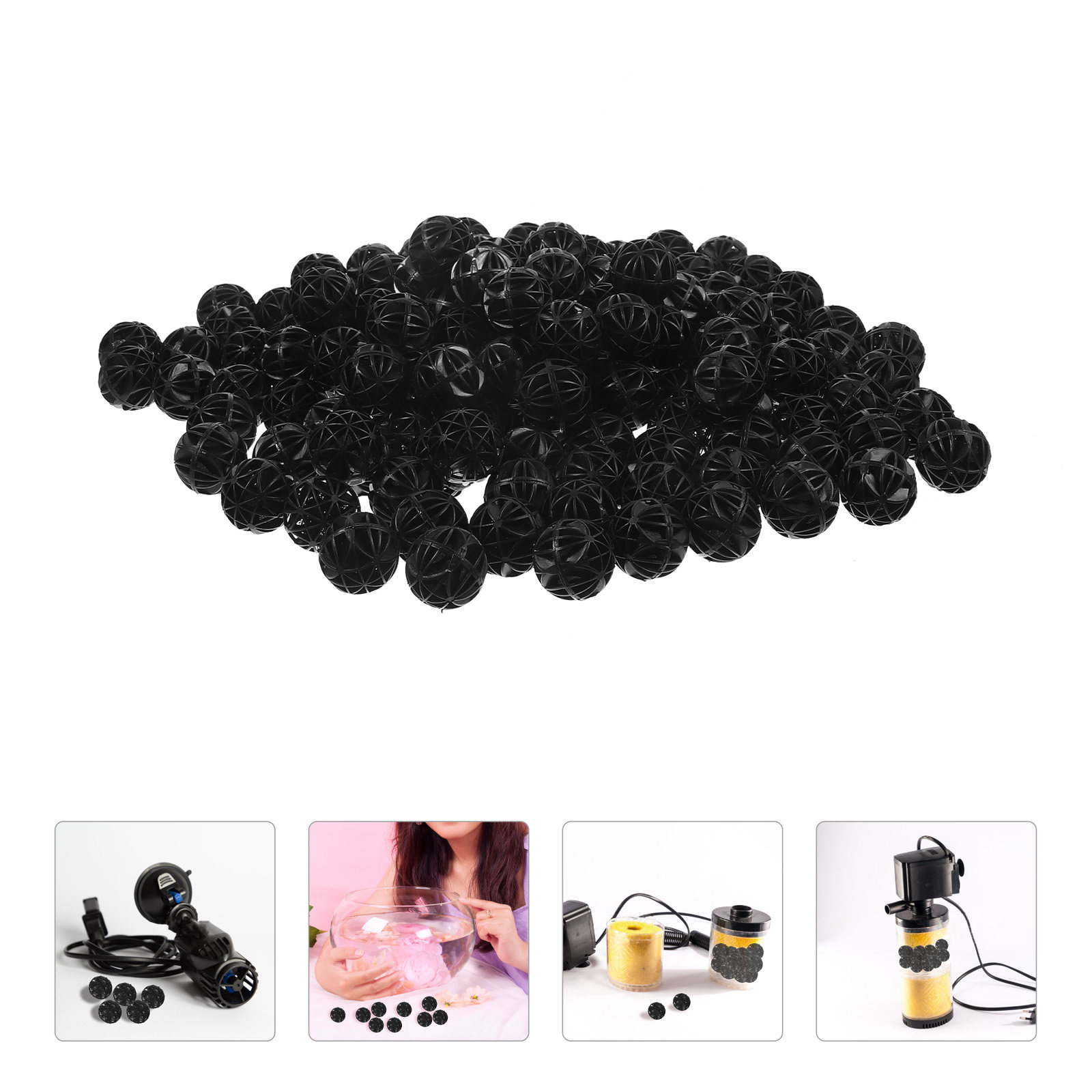 Aquarium Fish Ball - 200 Stück 26-mm-Bio-Bälle für Aquarien, Fischbecken,