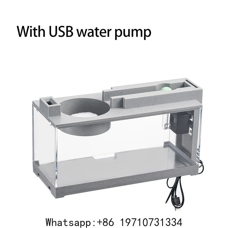 Fish Tank Filter Aquarium - Aquarium-Fischbecken-Set mit integriertem Sauerstoffspender, USB-Mute-Filter mit