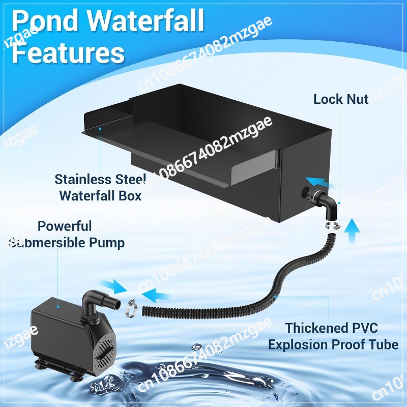 Fish Tank Filter Aquarium - 304 Edelstahl-Teichbeläge Wasserfall-Filter und Belüftungsmaschine, Top-Filter-Sumpfbox