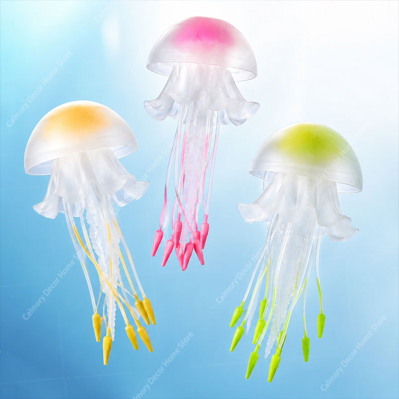 Fish Toys For Aquarium - Kreative Simulierte Schwimmende Fluoreszierende Leuchteffekt-Quallen Aquarium-Dekoration