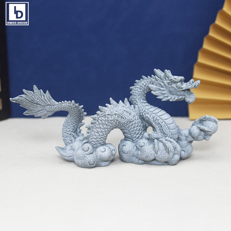 Aquarium Fish Dragon - Kunststein Elefant Löwe Drachen Figuren Glück