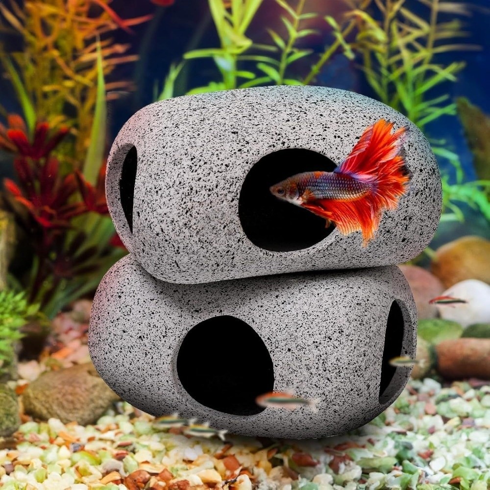 Lila Ton Aquarium Versteckfels – Aquarium Fish Hiding Places Bewertung und Preis