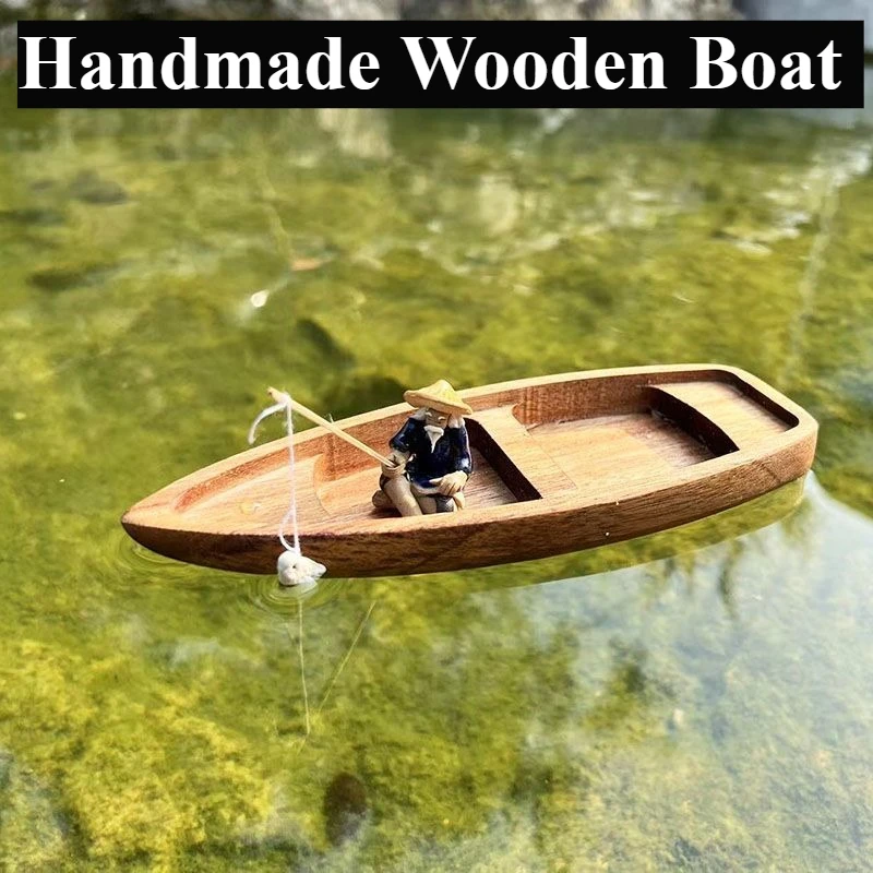 Handgemachte Holzboot Mini Sch – Fish Toys For Aquarium Bewertung und Preis